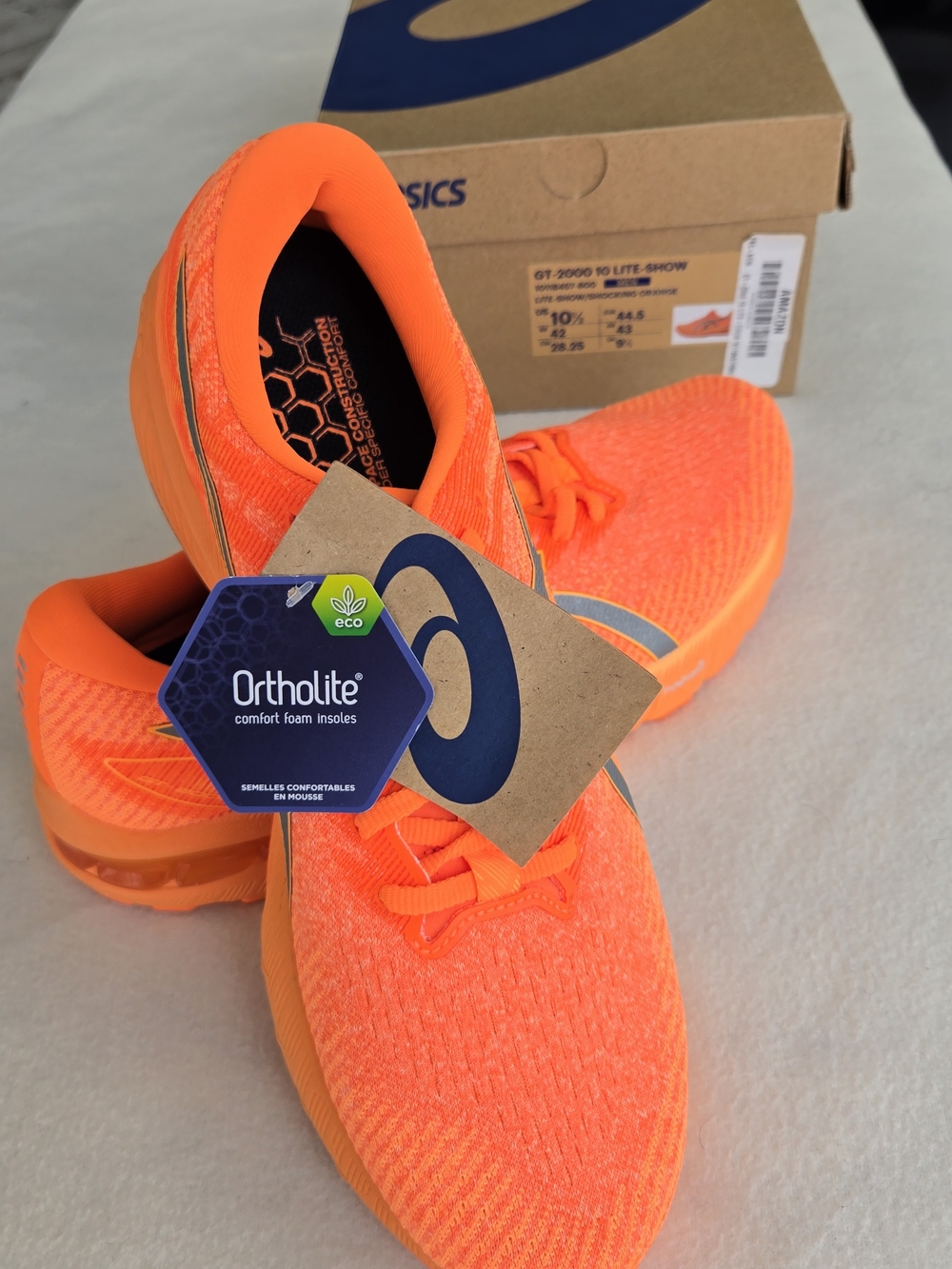 ASICS GT-2000 10 Lite-Show Running Shoes – Shocking Orange – Men's Size 10.5 - Picture 6 of 14